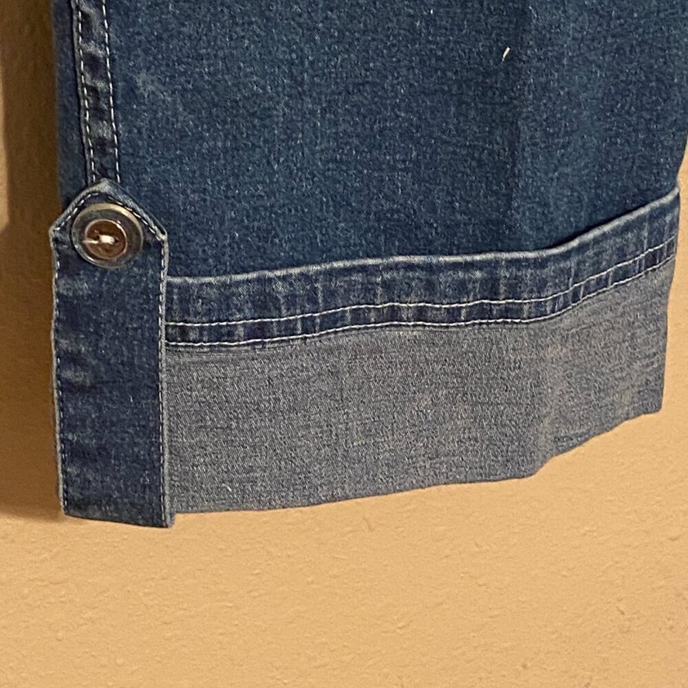 DENIM 24/7 Tan Capri's and Blue Jean Capri's Cuffed w/button Decor Size (12W) - Picture 11 of 14